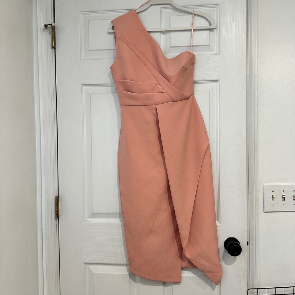 Keepsake One Shoulder Dress‎ Sleeveless Party Cocktail Dress Pink Size S